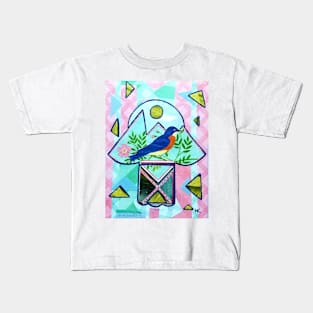 BLUEBIRD OF HAPPINESS HAMSA by Harriette Knight Kids T-Shirt